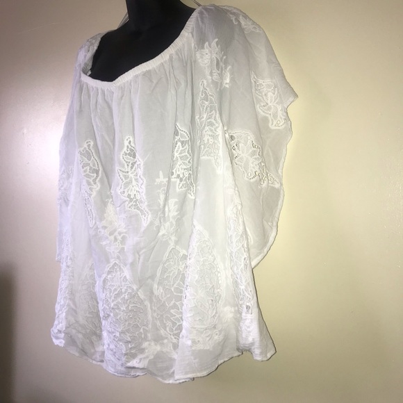 Lane Bryant white eyelet off shoulder top 22/24 - Picture 2 of 4